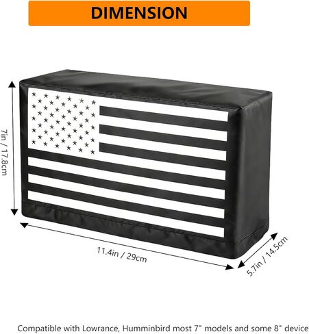 غطاء مكتشف السمك من قماش أكسفورد 420D مُحسن مقاس 7 بوصة من أجل Lowrance & Humminbird | تصميم مطلي بالفضة ورباط، مقاوم للماء والشمس، يحمي الشاشة والجهاز in Saudi Arabia