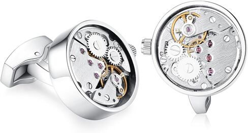 HONEY BEAR Mens Shirt Cufflinks Working Watch Movement for Wedding Business Gift in Saudi Arabia