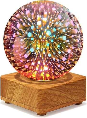 مصباح مكتب سلكي من Sokelinn-six USB، مصباح طاولة LED ثلاثي الأبعاد بجانب السرير يستخدم بشكل رومانسي لعيد الميلاد ومهرجان ديكور الضوء الليلي (دائري) in Kuwait