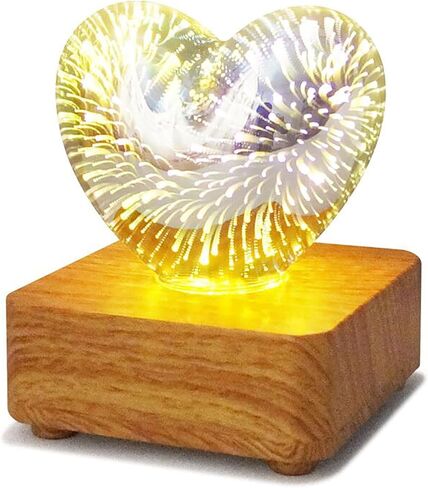 Sokelinn-six USB Wired Desk Light, LED 3D Atmesphere Table Lamp Indoor Bedside Use Romantic for Christmas Holiday Festival Decor Night Light (Round) in Saudi Arabia