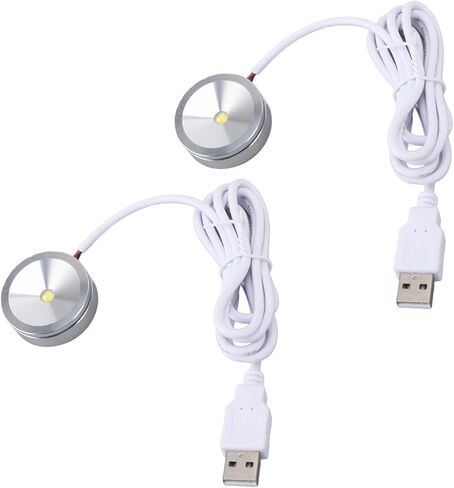 Alomejor Round USB Plug in Compact LED Showcase Lamp with Long Cable for Cupboard Entrance 5V (Netural Light) in Kuwait