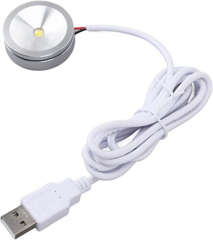 Alomejor Round USB Plug in Compact LED Showcase Lamp with Long Cable for Cupboard Entrance 5V (Netural Light) in Kuwait