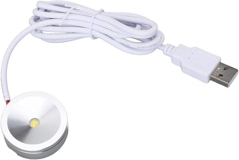 Alomejor قابس USB مستدير في مصباح عرض LED مدمج مع كابل طويل لمدخل الخزانة 5 فولت (ضوء دافئ) in Kuwait