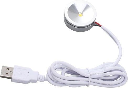 Alomejor قابس USB مستدير في مصباح عرض LED مدمج مع كابل طويل لمدخل الخزانة 5 فولت (ضوء دافئ) in Kuwait