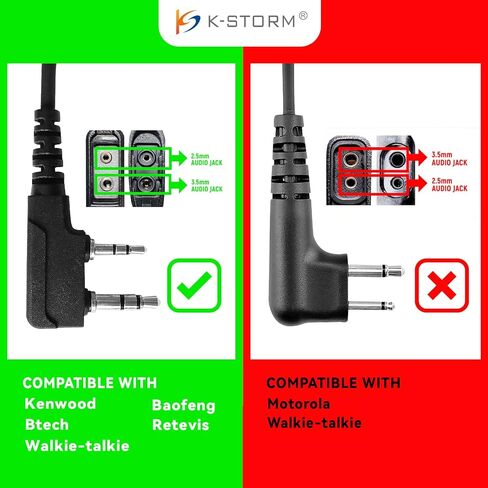 Surveillance Headset C-Ring Earpiece with MIC Compatible Kenwood Walkie Talkie, PU Material, Black in Kuwait