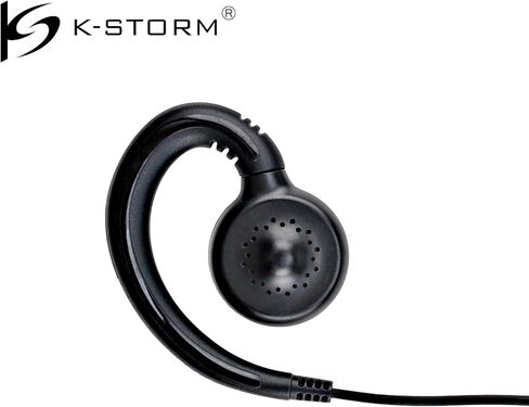 Surveillance Headset C-Ring Earpiece with MIC Compatible Kenwood Walkie Talkie, PU Material, Black in Kuwait