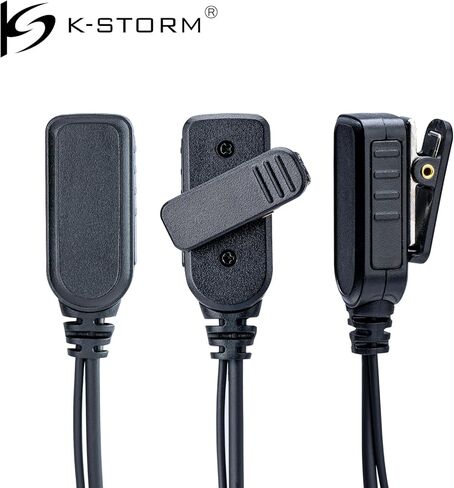Surveillance Headset C-Ring Earpiece with MIC Compatible Kenwood Walkie Talkie, PU Material, Black in Kuwait