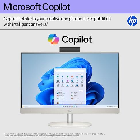 HP 27" FHD Touchscreen 2TB Mega Storage All-in-One Desktop Computer, 16GB DDR5 RAM, 2TB Storage (1TB SSD + 1TB External), AMD Ryzen 5 7520U Processor, WiFi6, Wireless Keyboard & Mouse, Windows 11 in Kuwait