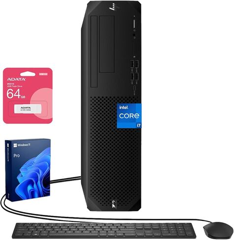 كمبيوتر مكتبي HP Z2 G9 SFF Business Workstation، Intel 20-Core i7-14700K (حتى 5.6 جيجا هرتز)، 64 جيجا DDR5، 2 تيرابايت SSD، DP، Type-C، Wi-Fi، لوحة مفاتيح وماوس سلكية، Windows 11 Pro، كمبيوتر شخصي صغير الحجم عالي الأداء in Kuwait