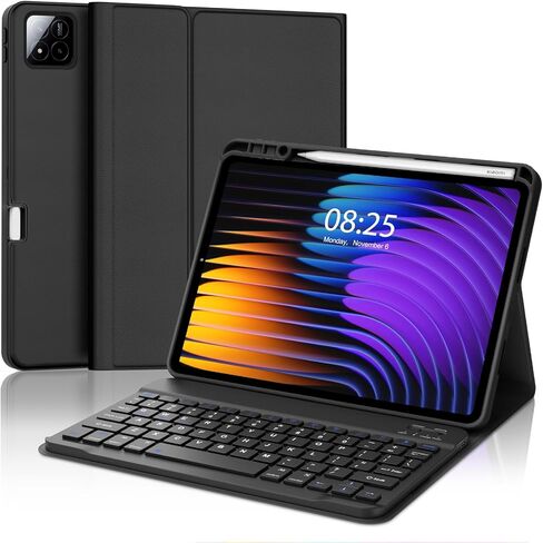 حافظة لوحة مفاتيح لجهاز Xiaomi Pad 8/8 Pro/7/7 Pro مقاس 11.2 بوصة، لوحة مفاتيح مغناطيسية قابلة للفصل لجهاز Xiaomi Pad 7 مع حامل قلم، غطاء ذكي مع لوحة مفاتيح لجهاز Mi Pad8/8 Pro 2026 11.2 بوصة، أسود in Kuwait
