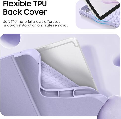 FINTIE Backlit Keyboard Case for Samsung Galaxy Tab S10 Lite/ S10 FE/ S9 FE 5G 10.9 Inch/Tab S9 11 Inch, Detachable 7-Color Backlight Bluetooth Keyboard Protective Stand Cover, Lilac Marble in Kuwait