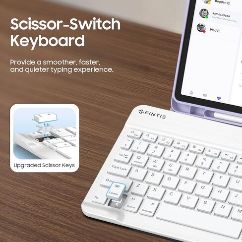 FINTIE Backlit Keyboard Case for Samsung Galaxy Tab S10 Lite/ S10 FE/ S9 FE 5G 10.9 Inch/Tab S9 11 Inch, Detachable 7-Color Backlight Bluetooth Keyboard Protective Stand Cover, Lilac Marble in Kuwait