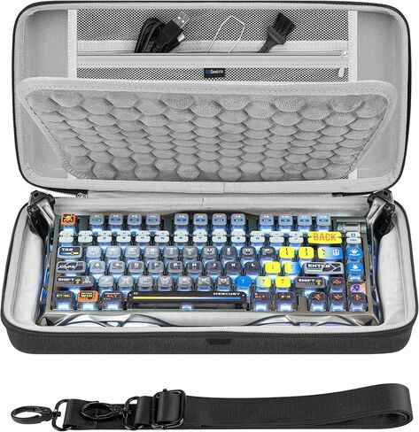 حقيبة حمل لوحة المفاتيح GEEKRIA، متوافقة مع GravaStar Mercury K1/ Mercury K1 Pro/ K1 Lite/ V75 Pro/ V75 Lite/ V75 HE/ V75 Pro HE، حافظة بديلة للسفر بغطاء صلب EVA (رمادي داكن) in Kuwait