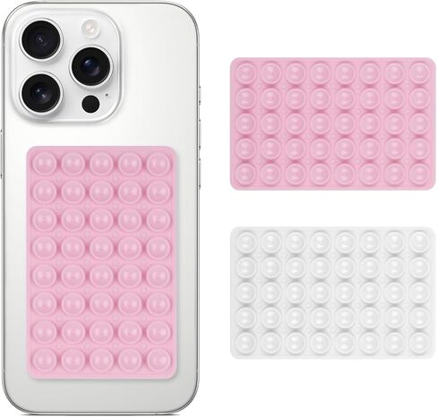 Phone Sticky Grip, 2 Pack Silicone Suction Phone Case Mount,Non Slip Sticky Grips for Mirrors & Tiles, Phone Sticky Grip for Content Creators, Makeup, Cooking & Video Recording in Kuwait