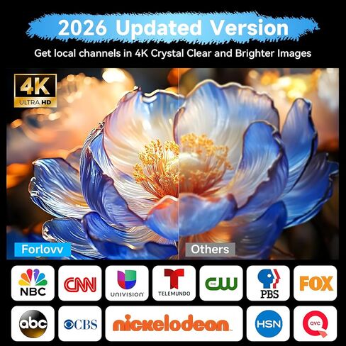 3000+ Miles TV Antenna Indoor, 360° Reception Digital Antenna for Smart TV and Old TVs, HD Antenna for Local Channels with Amplifier Signal Booster Support 4K 8K 1080p -38ft Thick Coaxial Cable in Saudi Arabia