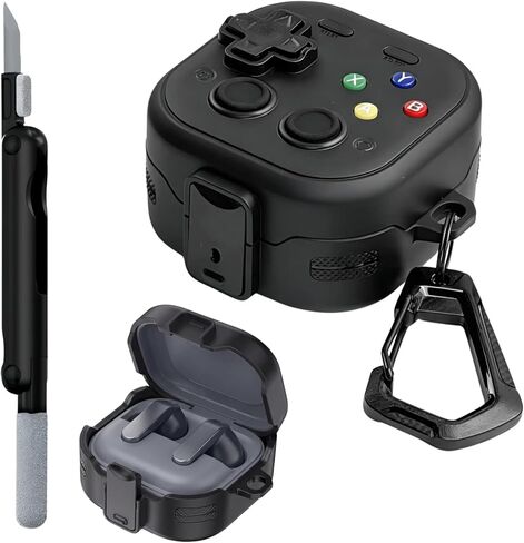 Protective Case Compatible with Samsung Galaxy Buds 4 & Buds 4 Pro, Rugged Shockproof Hard Shell Cover with Secure Lock, Carabiner Clip & Cleaning Kit, Full Protection Earbuds Case in Kuwait