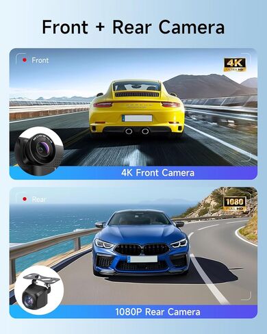 11.26'' Portable Carplay Screen for Car with 4K Dash Cam & 1080P Backup Camera, Wireless A-pple Carplay & Android Auto in Cell Touchscreen Bluetooth Smart Car Screen, Navigation/Mirror Link/Siri/FM in Kuwait