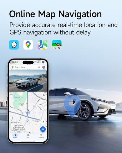 11.26'' Portable Carplay Screen for Car with 4K Dash Cam & 1080P Backup Camera, Wireless A-pple Carplay & Android Auto in Cell Touchscreen Bluetooth Smart Car Screen, Navigation/Mirror Link/Siri/FM in Kuwait