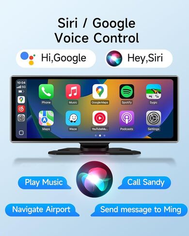 11.26'' Portable Carplay Screen for Car with 4K Dash Cam & 1080P Backup Camera, Wireless A-pple Carplay & Android Auto in Cell Touchscreen Bluetooth Smart Car Screen, Navigation/Mirror Link/Siri/FM in Kuwait