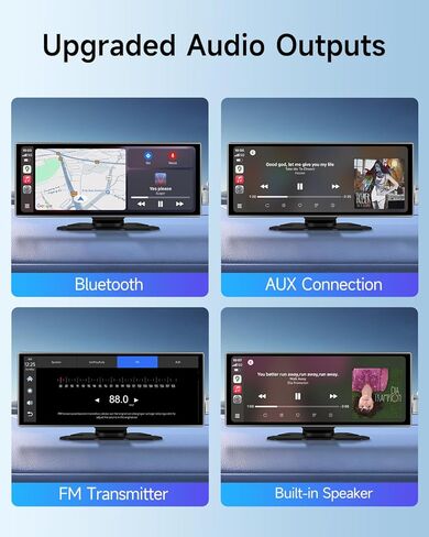 11.26'' Portable Carplay Screen for Car with 4K Dash Cam & 1080P Backup Camera, Wireless A-pple Carplay & Android Auto in Cell Touchscreen Bluetooth Smart Car Screen, Navigation/Mirror Link/Siri/FM in Kuwait