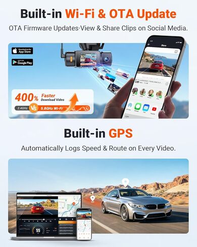 【الحزمة: كاميرا Dash Cam Vantrue New N4S(RC18) + بطاقة microSD سعة 256 جيجابايت + مجموعة أسلاك صلبة】 STARVIS 2، PlatePix™، 2.7K+1440P+1440 كاميرا أمامية وخلفية داخلية، وضع انتظار مخزّن على مدار الساعة طوال أيام الأسبوع، تدعم 1 تيرابايت كحد أقصى in Kuwait