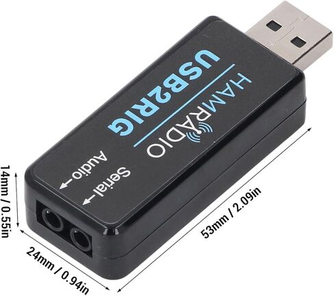 USB Sound Adapter, Dual 3.5mm Jack to USB Compact External Sound Card with Serial Port PTT Control, Video Accessories for Radio Equipment in Kuwait