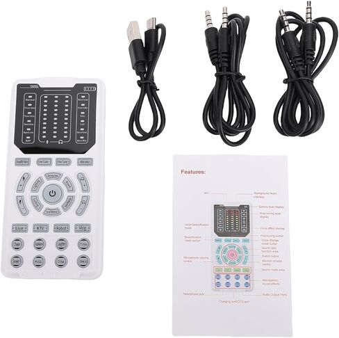 Voice Changer, Portable Sound Card with 15 Voice Modes, 10 Level Sound Tuning, Noise Reduction Technology, for Live Streaming, Gaming, Karaoke on Phone, Laptop, Computer in Kuwait