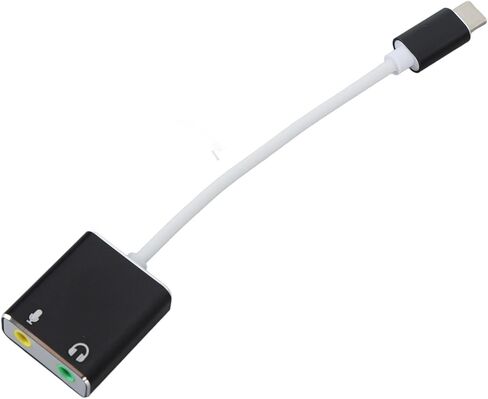 بطاقة صوت SUNGOOYUE USB C، بطاقة صوت خارجية 7.1 قناة USB مع سماعات أذن مزدوجة وميكروفونات مزدوجة، لنظام ألعاب الكمبيوتر المحمول المكتبي in Kuwait