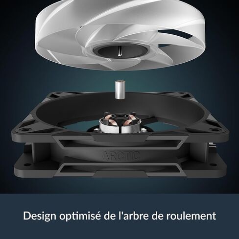 ARCTIC P12 Pro A-RGB LN - Low-Noise Premium Fan, 120 mm PWM Fan with Y-Cable Splitter, 450-2000 RPM, 0 RPM <5% PWM, 5V Digital RGB, Fluid Dynamic Bearing, 4-Pin - Black in Kuwait