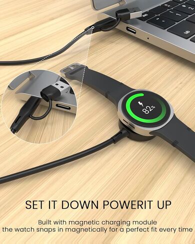 2 in 1 Charger for Samsung Galaxy Watch 8/8 Classic/7/Ultra 3.3Ft USB C/A Replacement Charging Cable for Galaxy Watch FE/6/6 Classic/5 Pro/5/4/4 Classic/3/Active 2/Active Charging Dock in Kuwait