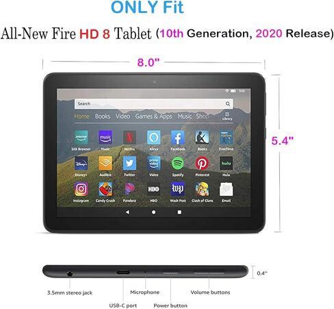 Fire HD 8 Case,Fire HD 8 Tablet Case for Kids,(2024/2022/2020 Release,12th/10th Gen),Lightweight Shockproof Kid-Proof Cover with Stand Kids Case for Fire HD 8 Plus Tablet & Fire HD 8 Kids Pro Tablet. in Saudi Arabia