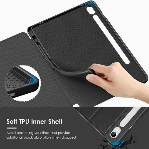 VIKESI Case for Samsung Galaxy Tab S10 Lite / S10 FE 10.9-Inch,Multiple Angles Stand Cover,Soft Back,Pencil Holder,and Auto Sleep/Wake,Black in Saudi Arabia
