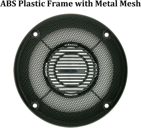 amooma 4" Speaker Grill Covers, One Piece Design Speaker Subwoofer Guard Protector, ABS Plastic Frame with Metal Mesh, Black - 2Pcs in Kuwait