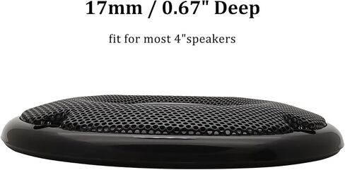 amooma 4" Speaker Grill Covers, One Piece Design Speaker Subwoofer Guard Protector, ABS Plastic Frame with Metal Mesh, Black - 2Pcs in Kuwait