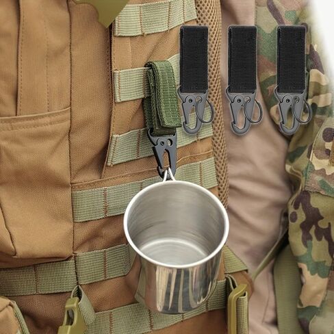 3PCS Tactical Keychain Quick-Release Metal Clip for EDC, Camping, Backpack and Belt Hook Attachment in Saudi Arabia