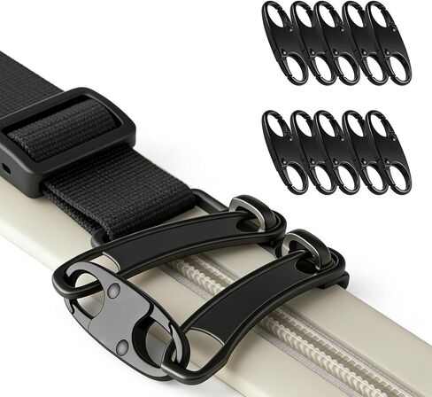 10 Pcs Anti Theft Zipper Clips Double Opening Carabiner Clip, Zipper Pull Replacement S Carabiner Mini Carabiners for Backpack Purse Luggage Suitcase, Travel Security Essentials in Kuwait