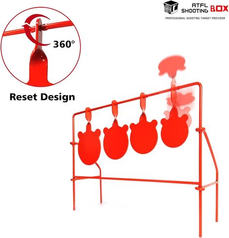 Atflbox BB Gun Target 4 أحجام مختلفة من الصنوج المعدنية الثقيلة دوارة بيليه Airgun هدف إطلاق النار Airsoft للخارجية والفناء الخلفي، مُصنف لعيار .177.20 in Kuwait