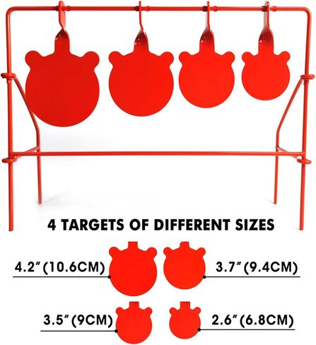 Atflbox BB Gun Target 4 أحجام مختلفة من الصنوج المعدنية الثقيلة دوارة بيليه Airgun هدف إطلاق النار Airsoft للخارجية والفناء الخلفي، مُصنف لعيار .177.20 in Kuwait