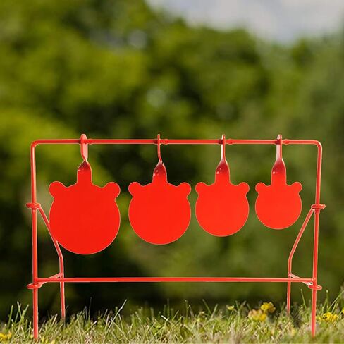 Atflbox BB Gun Target 4 أحجام مختلفة من الصنوج المعدنية الثقيلة دوارة بيليه Airgun هدف إطلاق النار Airsoft للخارجية والفناء الخلفي، مُصنف لعيار .177.20 in Kuwait