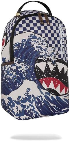 Sprayground Ichimatsu Moyo Camokawa Shark Backpack, Blue, Japanese Checkered Camo Pattern in Kuwait