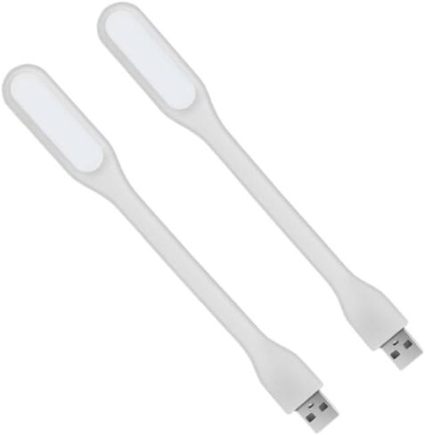 USB- Ultra-Thin Bendable LED Light Compatible for Smartphones/Tablets/Laptops - USB- Plug & Play Portable Light (2pcs/White) in Kuwait