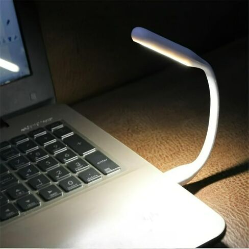 USB- Ultra-Thin Bendable LED Light Compatible for Smartphones/Tablets/Laptops - USB- Plug & Play Portable Light (2pcs/White) in Kuwait