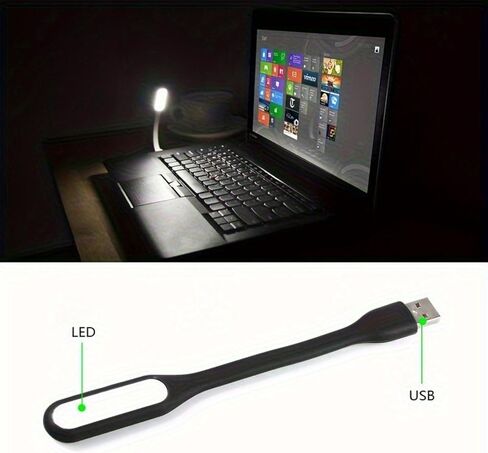 USB- Ultra-Thin Bendable LED Light Compatible for Smartphones/Tablets/Laptops - USB- Plug & Play Portable Light (2pcs/White) in Kuwait