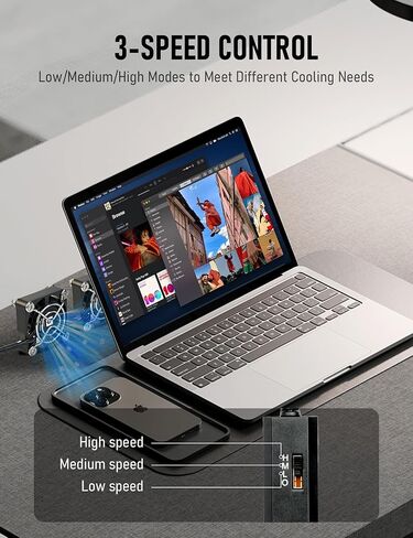 upHere U40 2 Pack 40mm USB Mini Fan، 40mm x 10mm مروحة تبريد USB صغيرة هادئة 3 تحكم في السرعة لحالة الكمبيوتر، جهاز التوجيه، VR، خوذة اللحام in Kuwait