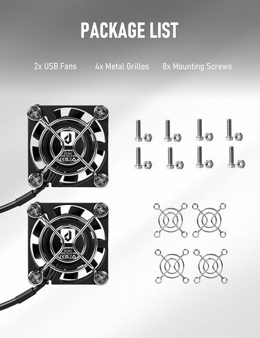 upHere U40 2 Pack 40mm USB Mini Fan، 40mm x 10mm مروحة تبريد USB صغيرة هادئة 3 تحكم في السرعة لحالة الكمبيوتر، جهاز التوجيه، VR، خوذة اللحام in Kuwait