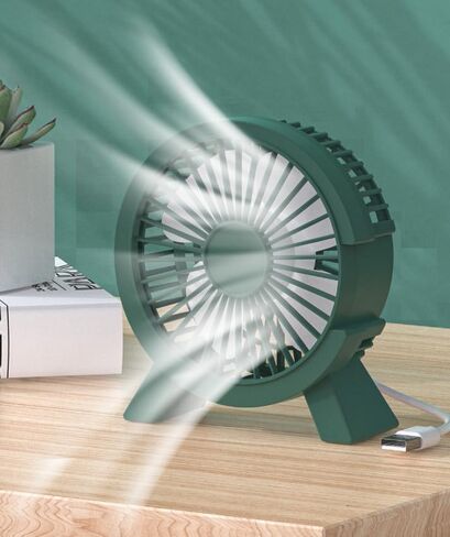 مروحة مكتب USB، مروحة صغيرة مقاس 4.72 × 5.11 بوصة مع تدفق هواء عالي، مروحة سطح مكتب محمولة منخفضة الضوضاء، تعمل بمنفذ USB للمكتب والمنزل، وردي in Kuwait