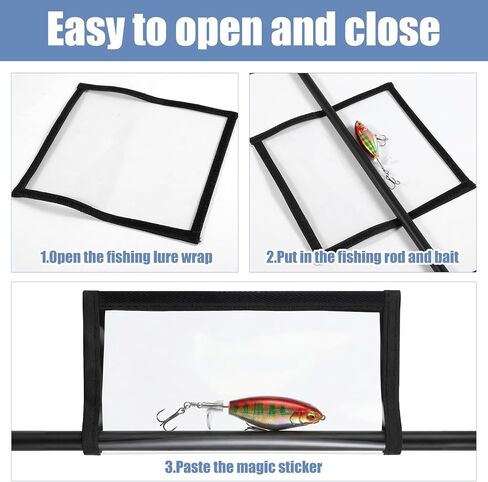 12PCS Fishing Lure Wraps Clear Water-Resistance PVC Fishing Lure Covers Protect Pets and Fishermen Safe from Sharp Hook Transparent Lures Fishings Bait Hook Storage 6L+6M in Kuwait
