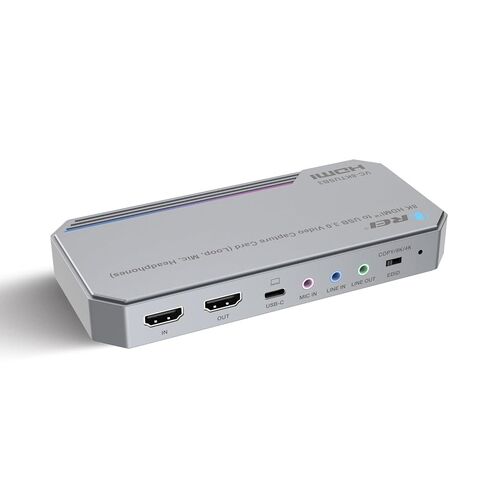 بطاقة التقاط HDMI OREI 4K@60 هرتز للبث، بطاقة التقاط USB 3.0 HDMI إلى USB مع دعم إدخال 8K@60 هرتز، بطاقة التقاط فيديو 4K@60 إطارًا في الثانية، التوصيل والتشغيل لـ OBS، الكمبيوتر الشخصي، Mac، Linux in Kuwait