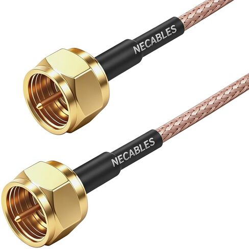 NECABLES 6 بوصة كابل محوري قصير سلك محوري مرن RG179 75 أوم ذهبي F-Type ذكر إلى ذكر للتلفزيون والإنترنت والهوائي in Kuwait