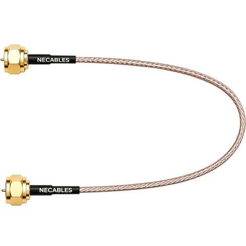 NECABLES 6 بوصة كابل محوري قصير سلك محوري مرن RG179 75 أوم ذهبي F-Type ذكر إلى ذكر للتلفزيون والإنترنت والهوائي in Kuwait